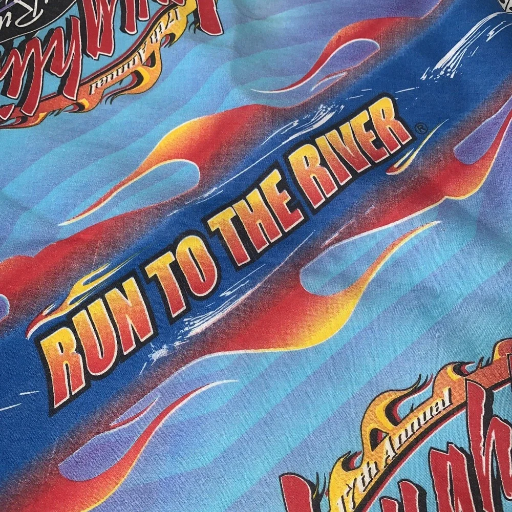 Vintage 90's 1999 Laughlin River Run Bandana Handkerchief Run To The River Biker